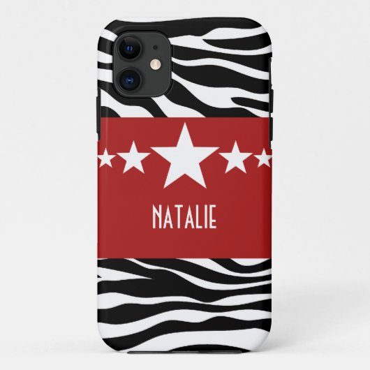 Red Sassy Star Zebra BT iPhone 5ケース Case-Mate iPhoneケース (裏面)