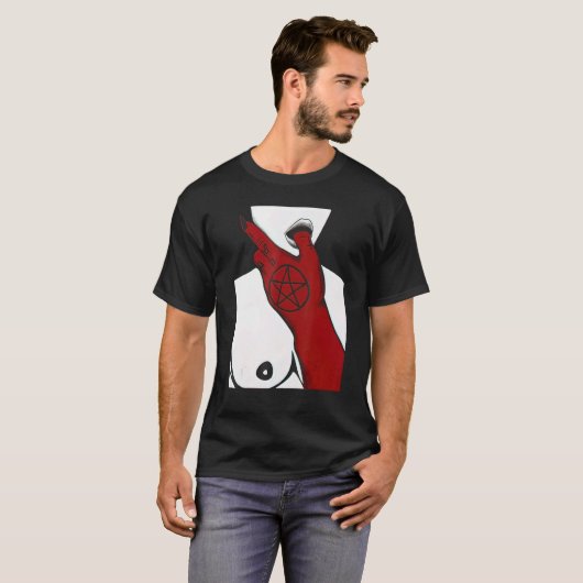 Red Satan Hand Bad Nun Tシャツ (正面フル)