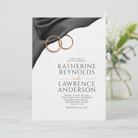 Red Satin Wedding Invitation 招待状 (スタンド正面)