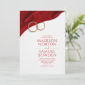 Red Satin Wedding Invitation 招待状 (スタンド正面)