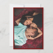 Red Save the date card calendar & photo (裏面)