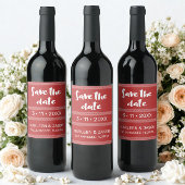 Red Save the date Wine Label ワインラベル