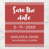 Red Save the date Wine Label ワインラベル (シングルラベル)