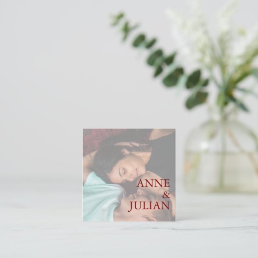 Red Scannable QR Code Wedding Enclosure Card エンクロージャーカード (スタンド正面)