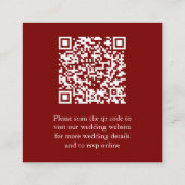 Red Scannable QR Code Wedding Enclosure Card エンクロージャーカード (裏面)
