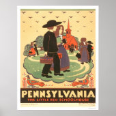 Red Schoolhouse Amish 1938 WPA ポスター (正面)