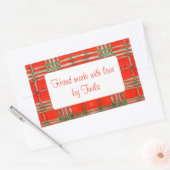 RED SCOTTタータンチェック長方形「手作り」ステッカー 長方形シール (封筒)