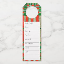 RED SCOTTタータンチェック2.25x7インチ長糸ラベル ボトルネックタグ