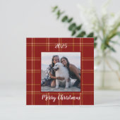 Red Scottish Heritage Customizable Christmas カード (スタンド正面)