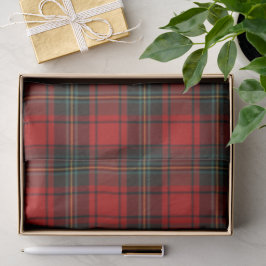 Red Scottish Tartan Timeless Elegant Classic 薄葉紙
