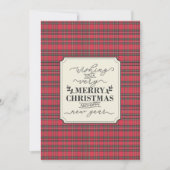 Red Scottish Traditional Typographic Christmas  シーズンカード (正面)