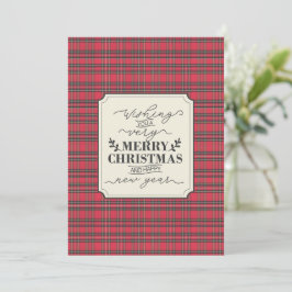 Red Scottish Traditional Typographic Christmas  シーズンカード