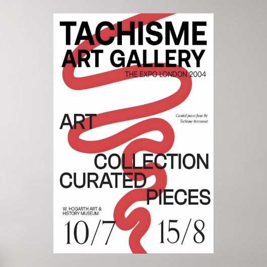 Red Scribble Tachisme Art Exhibition Poster ポスター (正面)