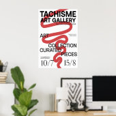 Red Scribble Tachisme Art Exhibition Poster ポスター (ホームオフィス)