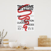 Red Scribble Tachisme Art Exhibition Poster ポスター (キッチン)