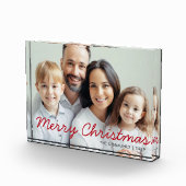 Red Script Merry Christmas Photo Block フォトブロック (右)