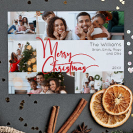 Red Script Merry Christmas Year In Review 6 Photo シーズンカード