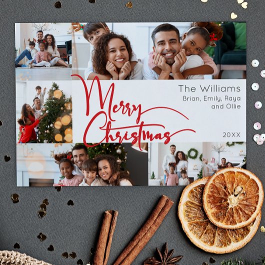 Red Script Merry Christmas Year In Review 6 Photo シーズンカード