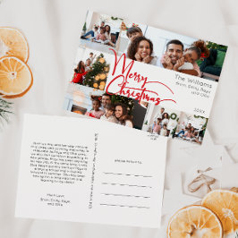 Red Script Merry Christmas Year In Review 6 Photo シーズンポストカード