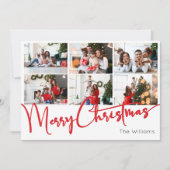 Red Script Merry Christmas Year In Review 9写真 シーズンカード (正面)