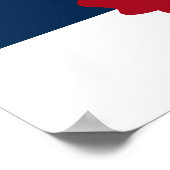 Red Seahorse on navy & white ストライププリントポスター ポスター (角)