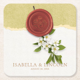 Red Seal Wedding Paper Coaster スクエアペーパーコースター