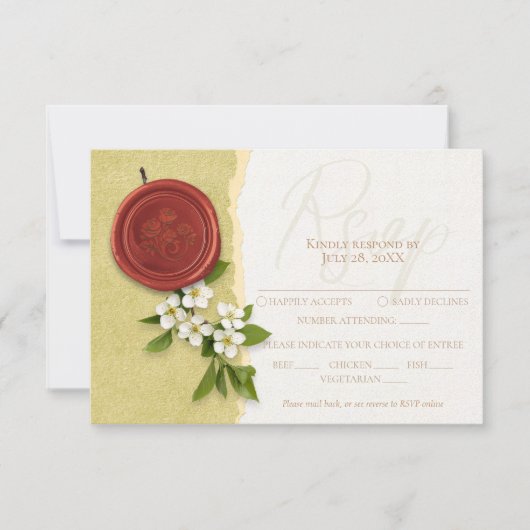 Red Seal Wedding Response Card 出欠カード (正面)