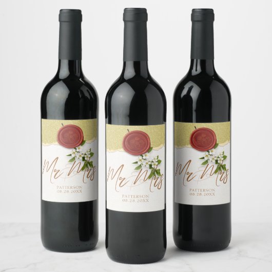 Red Seal Wedding Wine Label ワインラベル (ボトル)
