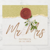 Red Seal Wedding Wine Label Sparkling Wine Label スパークリングワインラベル (シングルラベル)