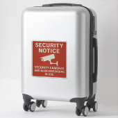 Red Security Notice Sign – Surveillance Cameras  シール (スーツケース)
