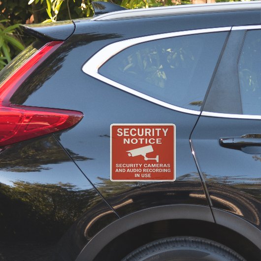 Red Security Notice Sign – Surveillance Cameras  シール (車体側面)