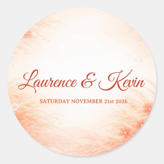 Red Seigaiha – Japanese Wedding Collection ラウンドシール (正面)