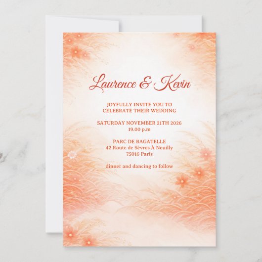 Red Seigaiha – Japanese Wedding Collection 招待状 (正面)