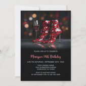 Red Sequin Boots Any Age Birthday Party 招待状 (正面)