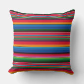 Red serape saltillo traditional mexican blanket クッション (正面)