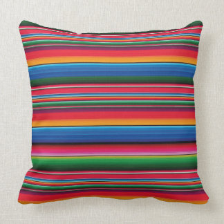 Red serape saltillo traditional mexican blanket クッション
