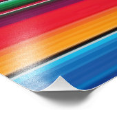 Red Serape Saltillo traditional mexican blanket Le フォトプリント (角)