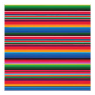 Red Serape Saltillo traditional mexican blanket Le フォトプリント
