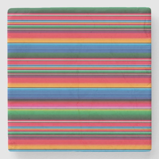 Red serape saltillo traditional mexican blanket th ストーンコースター (正面)