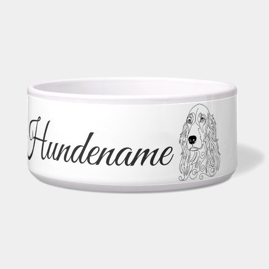 Red Setter Minimalist Line Art personalized bowl ボウル (正面)