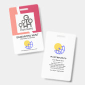 Red Shade Waves社名テンプレート バッジ (正面＆裏面)