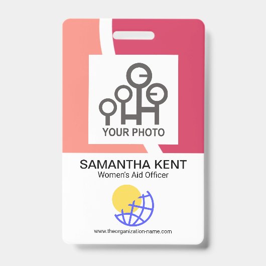 Red Shade Waves社名テンプレート バッジ (正面)