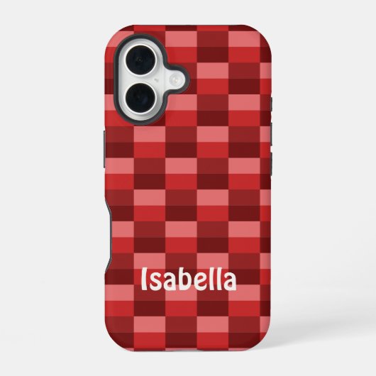 Red Shades Color Blocks iPhone 16ケース (裏面)