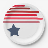 Red Shades with Blue Star – カスタマイズ可能 ペーパープレート (正面)