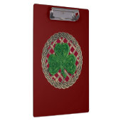 Red Shamrock Onケルト結び目模様クリップボード クリップボード (右)