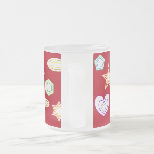 Red shapes mug フロストグラスマグカップ (ハンドル)