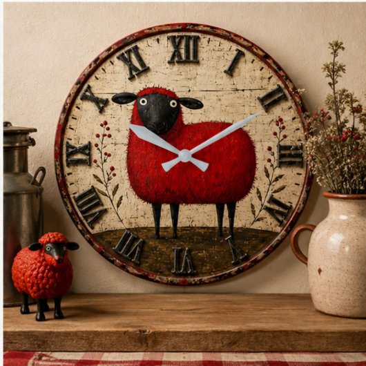 Red Sheep ラージ壁時計
