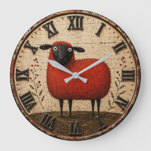 Red Sheep ラージ壁時計 (正面)