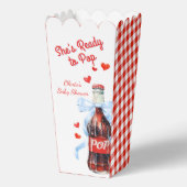 Red She's Ready to Pop Baby Shower Pop Corn フェイバーボックス (正面)