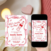 Red She's Ready to Pop cola Soda Baby shower  招待状